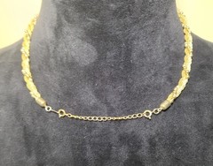 VINTAGE AVON GOLD TONE BEADED ROPE CHAIN CHOKER NECKLACE SIGNED