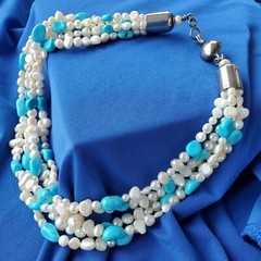 Original NATIVE American Artie YELLOWHORSE Turquoise STERLING SILVER Necklaces