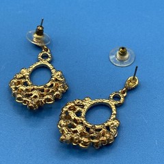 EARRINGS vintage large 1980s 1990s Evening Party Statement rhinestones goldtone