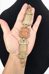 MAXIMAL ART John AMOUR Gold Tone Mesh Panel Bracelet Vintage 1990’s Romantic