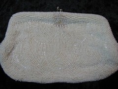 LOT P21 – 8 pc VINTAGE PEARL & SEED BEAD NECKLACE EARRINGS BRACELET RING CLUTCH