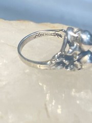 Balls ring size 5.50 floral pinky bubble band Art Deco sterling silver women gi