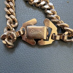 Barclay Signed Gold Tone Curb Chain Bracelet Box Clasp Rhinestone Flower Charm