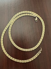 Vintage Bold Chunky 14KGP 23″ Chain Necklace. Foldable Links. From Flat to 4mm.