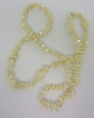 Beads Necklace Jewelry White Rock Stones Faux Tiny Pearls String Strand 39cm