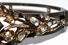 $18,000 4.00CT ANTIQUE NATURAL ROSE CUT DIAMOND BANGLE ORIGINAL ANTIQUE PATINA
