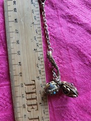 Antique Victorian Gold Filled Book Chain With Etruscan Charms OOAK
