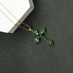 2Ct Art Deco Style Lab-Created Green Emerald Anniversary 14k Gold Finish Pendant