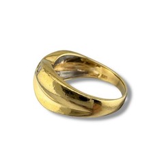 Vintage 14k Yellow Gold 0.60ctw Baguette Diamond Crossover Design Ring 5.4g