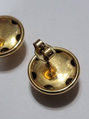 Vintage AVON Gold Tone Ball Stud Earrings Pierced Dome Round Retro Classic…