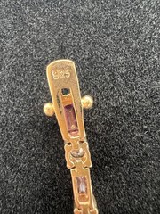 Vintage 925 FAS Gold Tone Amethyst CZ Tennis Bracelet 7.75”