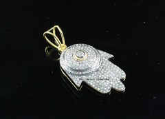 Natural RoseCut Diamond 925 Sterling Silver With Gold Plated Pendant Jewelry