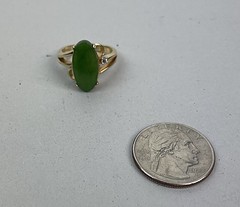 Vintage 70s 18kt HGE Gold Plate Aventurine Cocktail Ring 8.75
