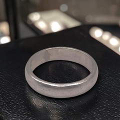 Men’s Dome 925 Sterling Silver Plain Wedding Band Ring, size 11.25