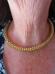 Vintage Gold Plated Metal Cuff Necklace Very Flexible