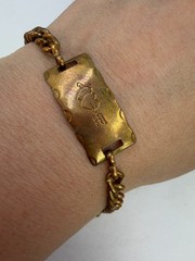 Vintage Bracelet Sweetheart Chain Brass? 7 Inches Lightweight