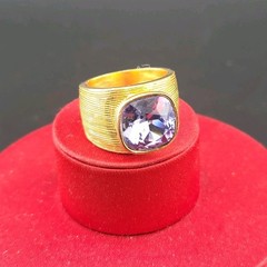 Vtg Sz 7.5 Wide Ring W/A Museum Art Fashion Jewelry Treasure Egyptian Rhinestone