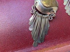 Vintage Mixed Metal Onyx Earrings