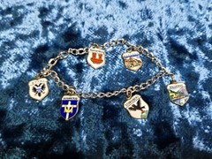 Vintage 800 European Silver Charm Bracelet German Towns Germany Travel Souvenir