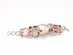 Vintage Sterling Silver Bracelet Natural stone MODERN ART
