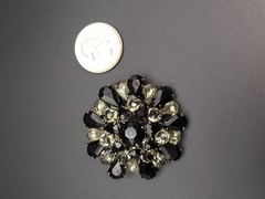 Vintage Juliana Style Black Rhinestone Brooch 1.75″ Unsigned