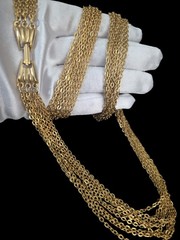 Vintage Goldtone 10 Chain Statement Necklace