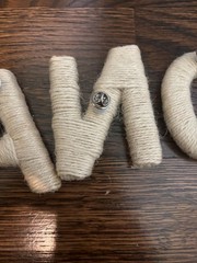 Twisted Rope Style Letter Pins S A N D Beige 3 1/2” for X-mas Stocking Or More