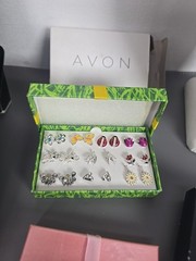 Vintage Avon Jewelry Lot 10 Boxes Wearable Preowned Aprox 25 Good Pieces