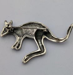 Vtg Sterling Silver Marcasite Large Kangaroo Animal Australia 925 Brooch – 12.3g