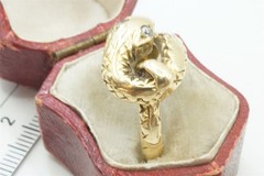 ANTIQUE ENGLISH GEORGIAN 18K GOLD DIAMOND SET COILED SNAKE RING C1800’s
