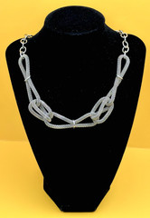 Signed VCLM Silver Tone Choker Necklace Vintage