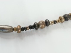 Vintage Beaded Metal Necklace14.5″ / 29″ total length