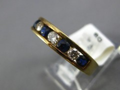 .99CT DIAMOND & AAA SAPPHIRE 14KT YELLOW GOLD 3D ROUND CHANNEL ANNIVERSARY RING