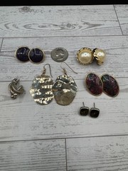VTG 80s 90s Costume Earring Lot 14 Pairs Statement Retro Colorful Dangle Stud