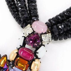 Hanna Bernhard, Haute Couture, Decorative Cross Necklace in Purple/Black