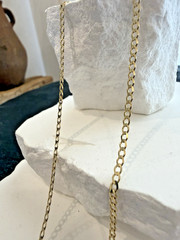 14k Yellow Gold Italy Curb Link Chain Necklace Classic Minimalist Chain