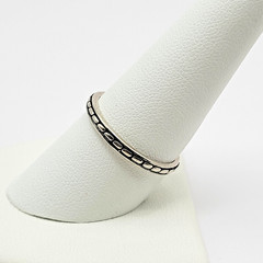 Shube Sterling Silver Rope or Oblong Bead Stackable Band Ring ~ Size 9