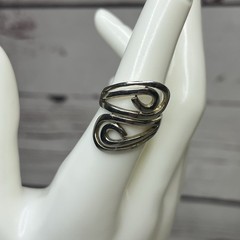 Vintage FAS Sterling Silver Swirl Ring Size 7