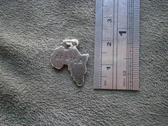 Africa Chunky Vintage Sterling Silver Travel Bracelet Charm Pendant 2.3g