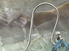 Nice Natural Blue Topaz teardrop Sterling Silver Hook Dangle Earrings–896.24