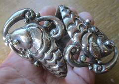 Vintage Taxco Sterling Twin Koi Fish Clamper Bracelet – RARE MAKER – SUPERB!!!