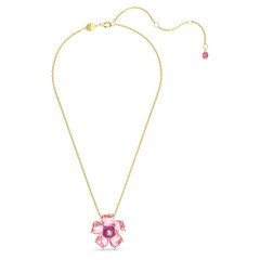 Swarovski Idyllia Necklace Flower, Pink, Gold Plating