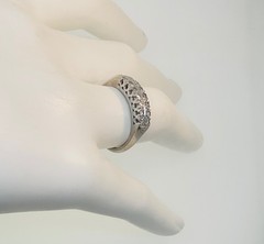 Antique 1920’s Art Deco 13k White Gold Diamond Wedding Band