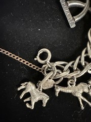 Signed Judy Lee Vintage 12 Charm Bracelet Travel Some Sterling