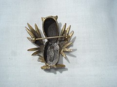 VINTAGE TORTOLANI WHIMSICAL BIRD PIN BROOCH SIGNED