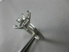 ESTATE BAGUETTE DIAMOND 14K W GOLD RING MARQUISE SEMI MOUNT SETTING EF VVS 21090