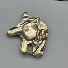 Vtg Cougar Panther Head Hecho en Mexico Mixed Metal Brooch Pendant 3.5″ 1990s
