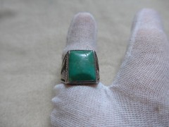 Vtg Native American Sterling Silver Turquoise Ring Bell Trading Post Size 8.5