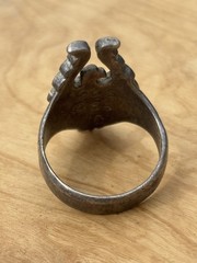 Vintage G&S 1986 Ring Silver Tone Native American Turquoise Thunderbird Unk Size