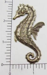 47913 2-3/4″ Large Seahorse Finding Stamping Brass Ox